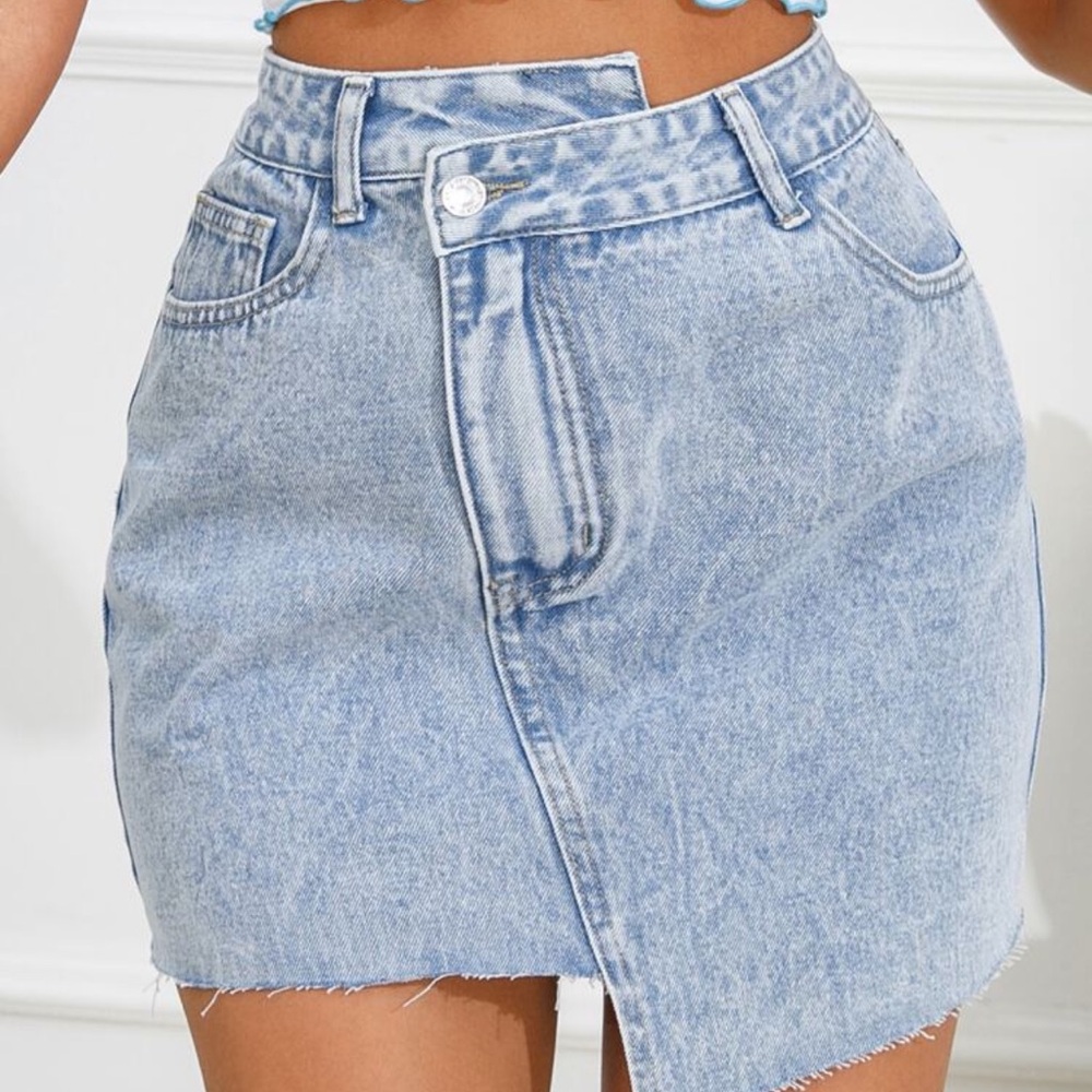 Asymmetrical Denim Skirt